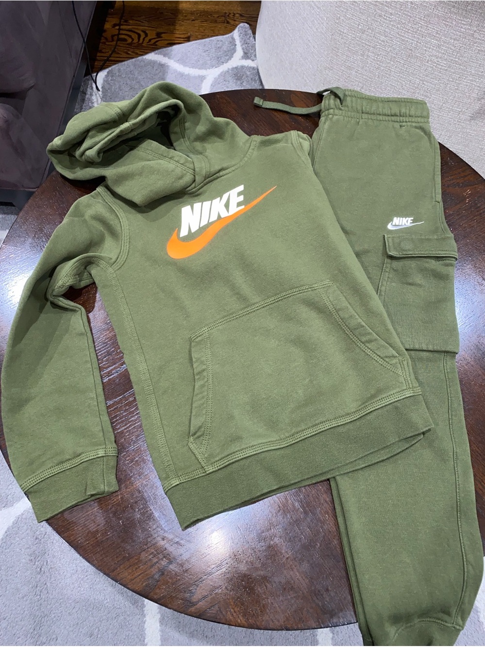 Nike Kids Olive Green Hoodie & Jogger Set